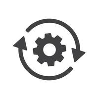 Rotation gears icon isolated vector illustration.