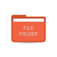 Red file folder icon document symbol isolated vector illustration.
