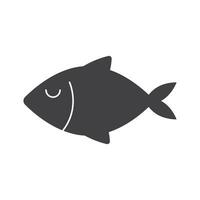 pescado icono, Mariscos o granja agua animal aislado plano diseño vector ilustración