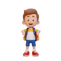 3D cute kid pointing hand to bottom png