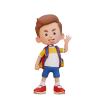 3d schattig jongen maken pret van png