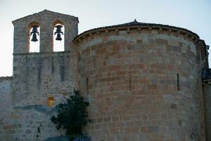 Silhouette of ancient church at Hoces de Duraton, Segovia photo