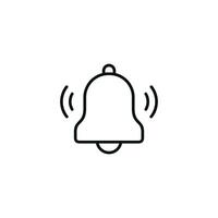 Ringing bell line icon isolated on white background vector