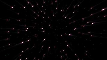 abstrakt kosmisk bakgrund av energisk ljus lysande magisk stjärnor på en mörk himmel bakgrund video