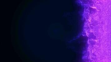Abstract purple flame fire energy magical from smoke fog glowing bright electric small particles flying dots on a black background video