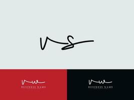 Vs Business Logo Icon, Monogram VS Signature Luxury Fashion Logo vector