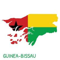 Guinea-Bissau National Flag Shaped as Country Map vector