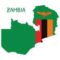 zambia National Flag Shaped as Country Map vector