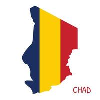 Chad National Flag Shaped as Country Map vector