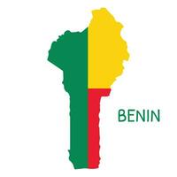 Benin National Flag Shaped as Country Map vector