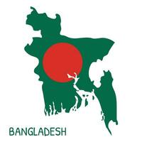 Bangladesh nacional bandera conformado como país mapa vector
