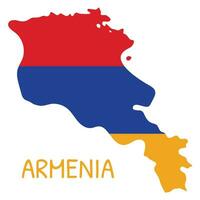 Armenia National Flag Shaped as Country Map vector