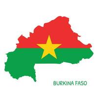 Burkina Faso National Flag Shaped as Country Map vector