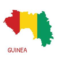 Guinea National Flag Shaped as Country Map vector