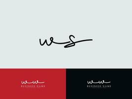 Initial Ws Signature Logo Art, Modern WS Luxury Logo Icon Vector