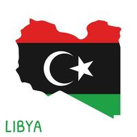 Libya National Flag Shaped as Country Map vector