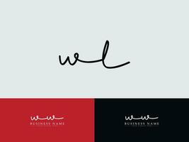 Initial Wl Signature Logo Art, Modern WL Luxury Logo Icon Vector