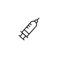 Syringe injection line icon isolated on white background vector