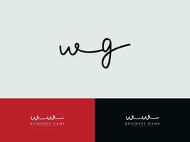 Initial Wg Signature Logo Art, Modern WG Luxury Logo Icon Vector