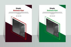 Elegant geometric marketing company A4 flyer template vector