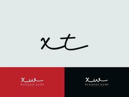 Luxury Xt Logo Icon, Initial XT Signature Letter Logo vector