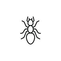Ant line icon isolated on white background vector