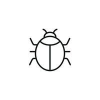 Bug line icon isolated on white background vector