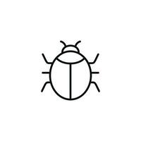 Bug line icon isolated on white background vector