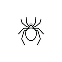 Spider line icon isolated on white background vector