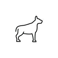 perro línea icono aislado en blanco antecedentes vector