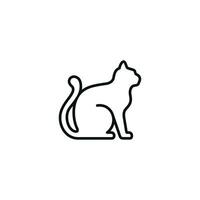 Cat line icon isolated on white background vector
