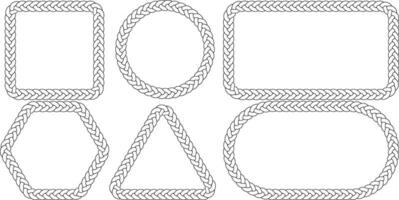 outline plait frame set with copy space vector