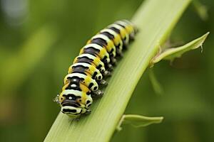 Caterpillar dovetail butterfly. generated AI. photo