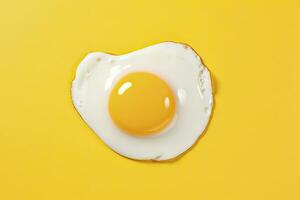 Fried egg on a yellow background. AI Generated photo