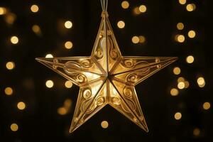 Christmas Star Decorations. AI Generated photo