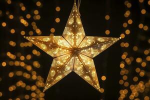 Christmas Star Decorations. AI Generated photo