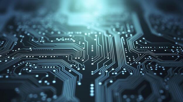 circuito tablero antecedentes. computadora, datos, tecnología, artificial inteligencia. ai generado foto