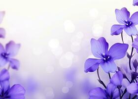 Abstract spring background with purple flowers. AI Generated photo