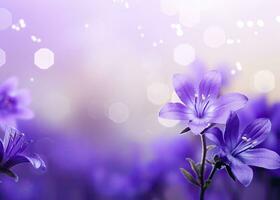 Abstract spring background with purple flowers. AI Generated photo