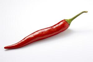 A Red chili pepper is isolated on a white background. AI Generated photo