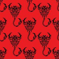 Scorpio. Seamless pattern design. Zodiac simbol. Red and black vector