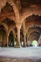 Delhi, India, September 09 2023 - Architectural details of Lal Qila - Red Fort situated in Old Delhi, India, View inside Delhi Red Fort the famous Indian landmarks photo