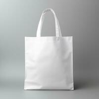 Plain white tote bag for mockup purposes Generative AI photo