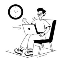 Trendy Working Time vector