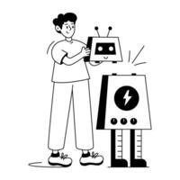 Trendy Making Robot vector