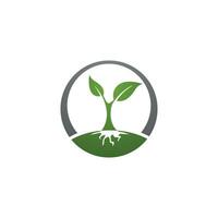 logotipos de la ecología de la hoja del árbol verde vector