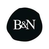 BN Initial logo letter brush monogram comapany vector