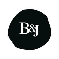 BJ Initial logo letter brush monogram comapany vector