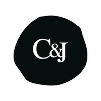 CJ Initial logo letter brush monogram comapany vector