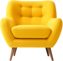 modern geel fauteuil PNG met ai gegenereerd.